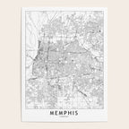Memphis White Map Poster Gallery Image 4