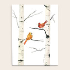 Cardinal Couple in Birch Trees Notebook Gallery Image 4