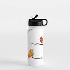 Cardinal Couple in Birch Trees Water Bottle Gallery Image 1