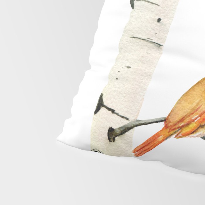 Cardinal Couple in Birch Trees Pillow Sham Gallery Image 4
