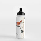 Cardinal Couple in Birch Trees Water Bottle Gallery Image 2