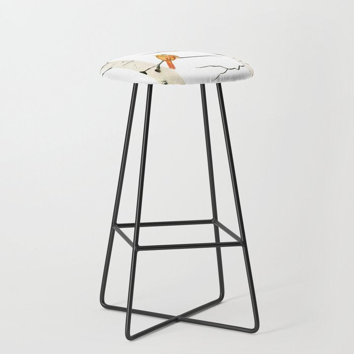 Cardinal Couple in Birch Trees Stool Gallery Image 1