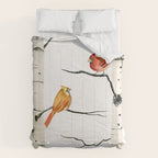 Cardinal Couple in Birch Trees Comforter Gallery Image 6