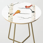 Cardinal Couple in Birch Trees Side Table Gallery Image 2