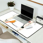 Cardinal Couple in Birch Trees Desk Mat Gallery Image 2