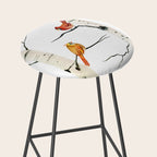 Cardinal Couple in Birch Trees Stool Gallery Image 2
