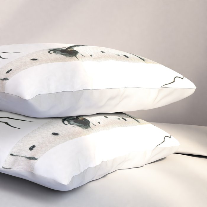 Cardinal Couple in Birch Trees Pillow Sham Gallery Image 3