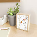 Cardinal Couple in Birch Trees Mini Art Print Gallery Image 2