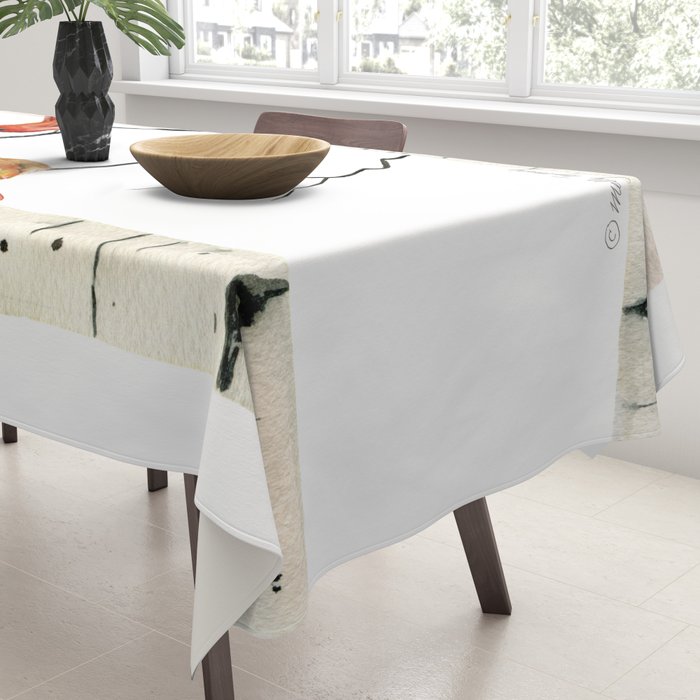 Cardinal Couple in Birch Trees Tablecloth Gallery Image 3