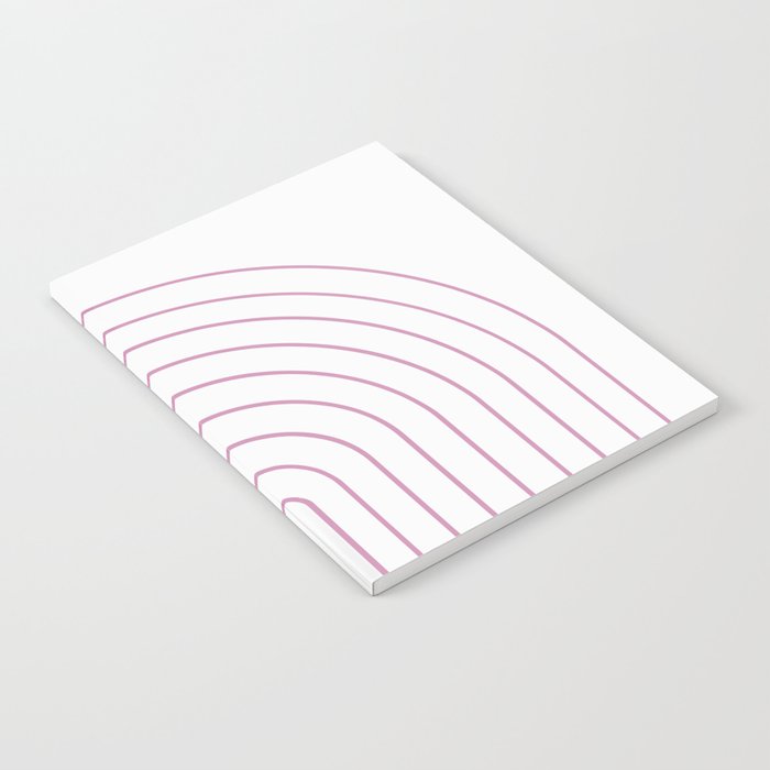 Minimal Arch XXVI White and Pink Modern Geometric Lines Notebook Gallery Image 1