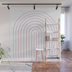 Minimal Arch XXVI White and Pink Modern Geometric Lines Wall Mural Gallery Image 1