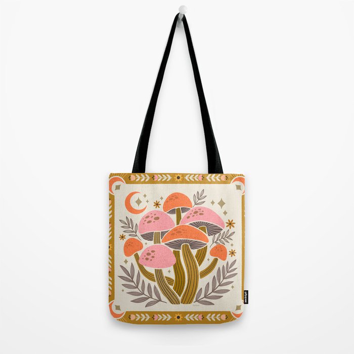 Mushrooms and Moons - Light Tote Bag Gallery Image 2