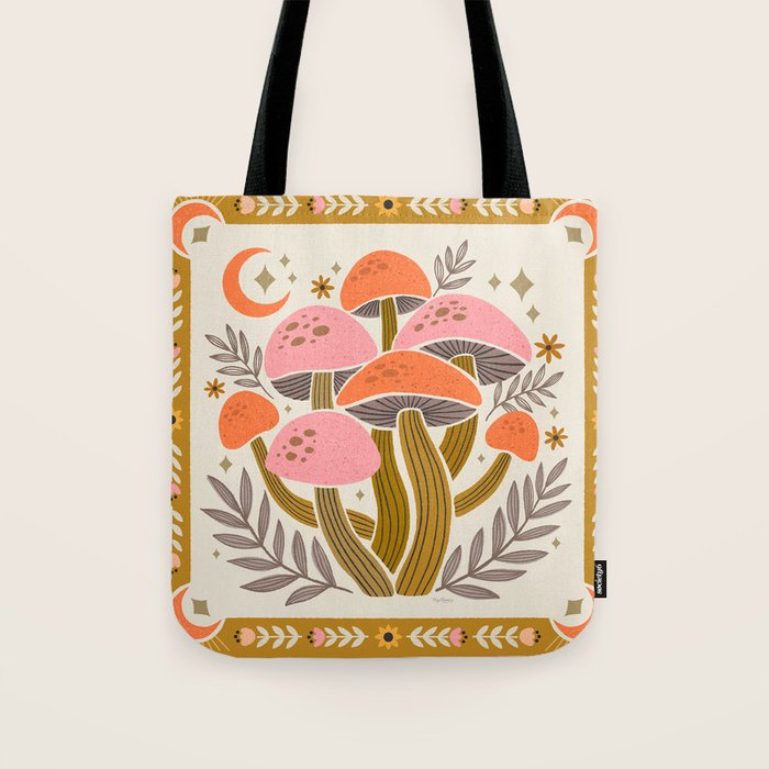 Mushrooms and Moons - Light Tote Bag Gallery Image 1