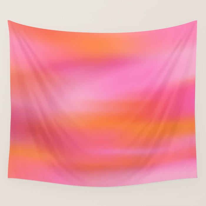 Pink and. Orange gradient colours inspiration Wall Tapestry Gallery Image 1