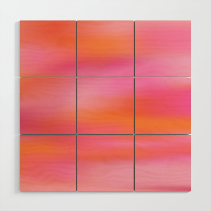 Pink and. Orange gradient colours inspiration Wood Wall Art Gallery Image 1