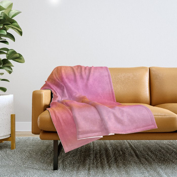 Pink and. Orange gradient colours inspiration Throw Blanket Gallery Image 1