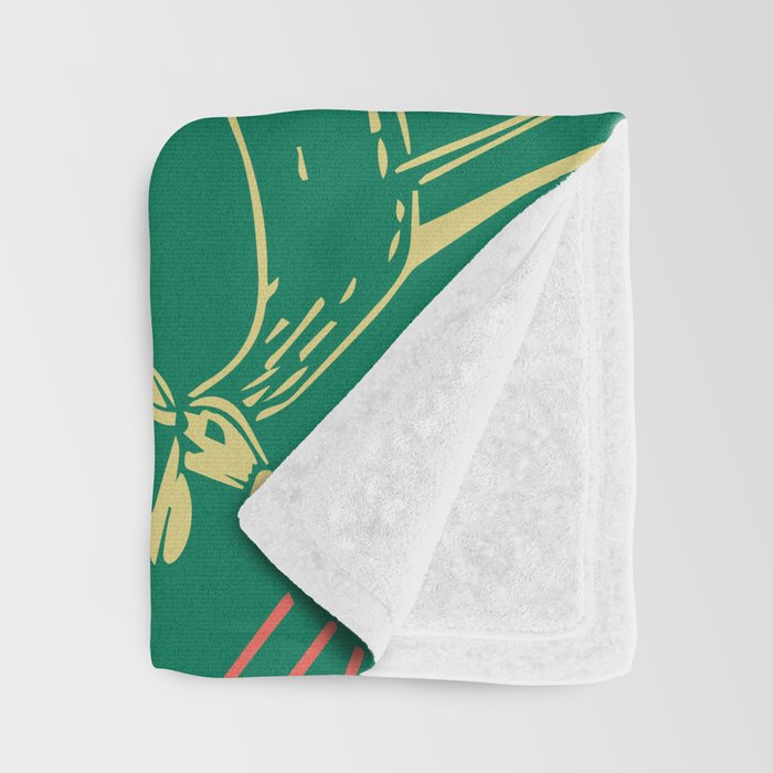 Green christmas reindeer animal pattern Throw Blanket Gallery Image 3