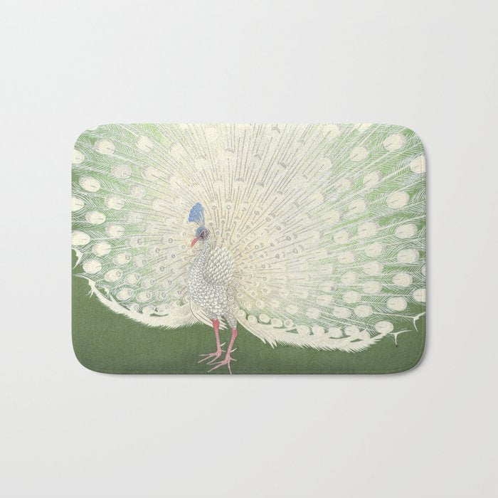 Peacock, Ohara Koson - Japanese Woodcut Bath Mat Gallery Image 1