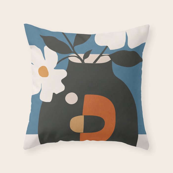 Geometric Blossom 4 Throw Pillow Gallery Image 1