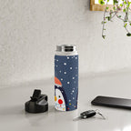 Christmas Penguin with fairy lights no2 Water Bottle Gallery Image 4