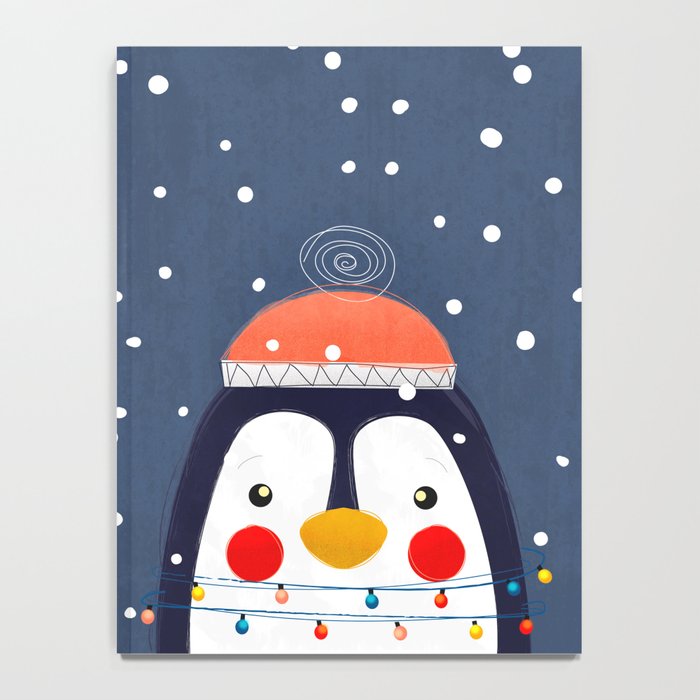 Christmas Penguin with fairy lights no2 Notebook Gallery Image 4
