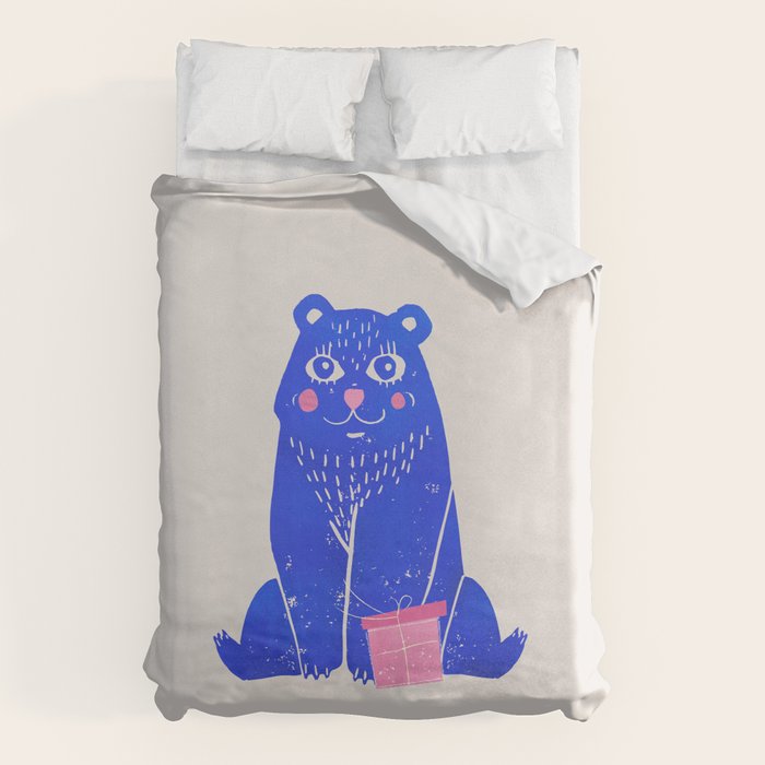 Blue Christmas Bear Duvet Cover Gallery Image 6