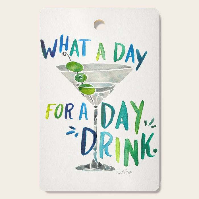 What a Day for a Day Drink - Blue & Green Palette Cutting Board Gallery Image 1