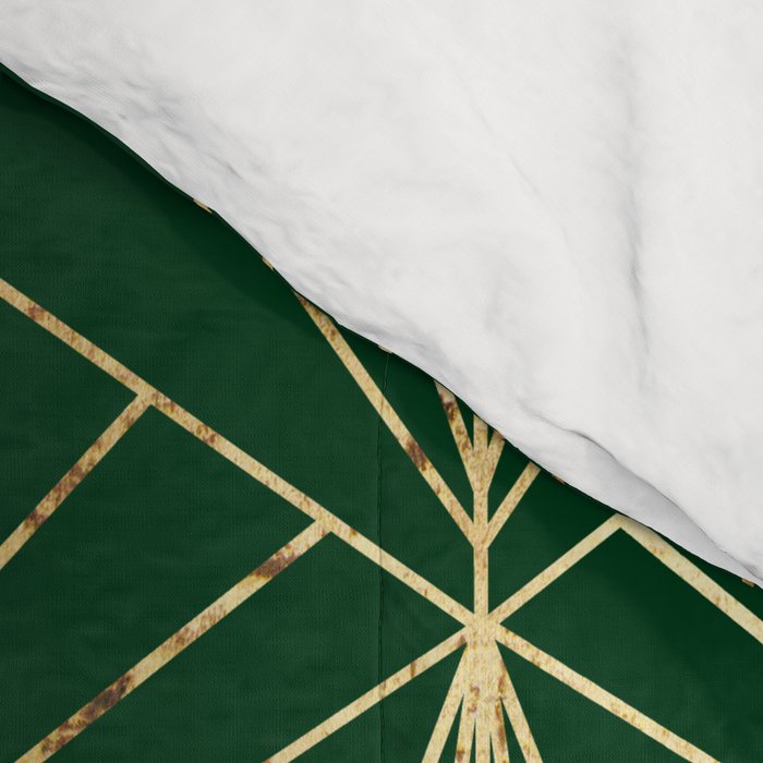 Art Deco in Emerald Green - Large Scale Comforter Gallery Image 4