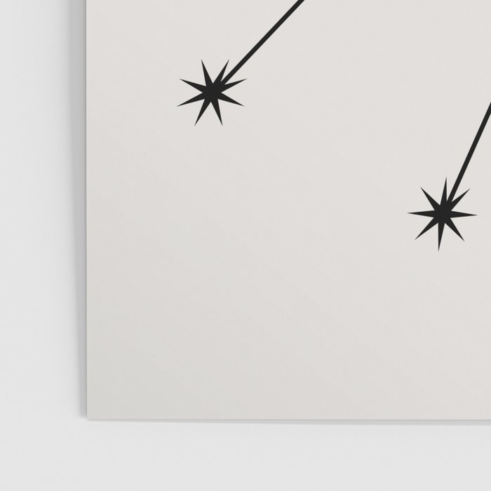Taurus Zodiac Star Constellation Line Art White Poster Gallery Image 3