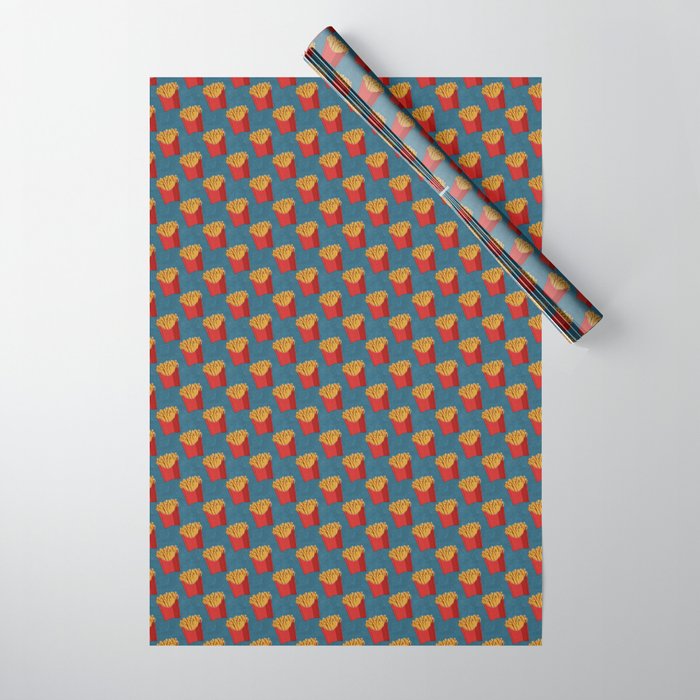 FAST FOOD / Fries - pattern Wrapping Paper Gallery Image 1