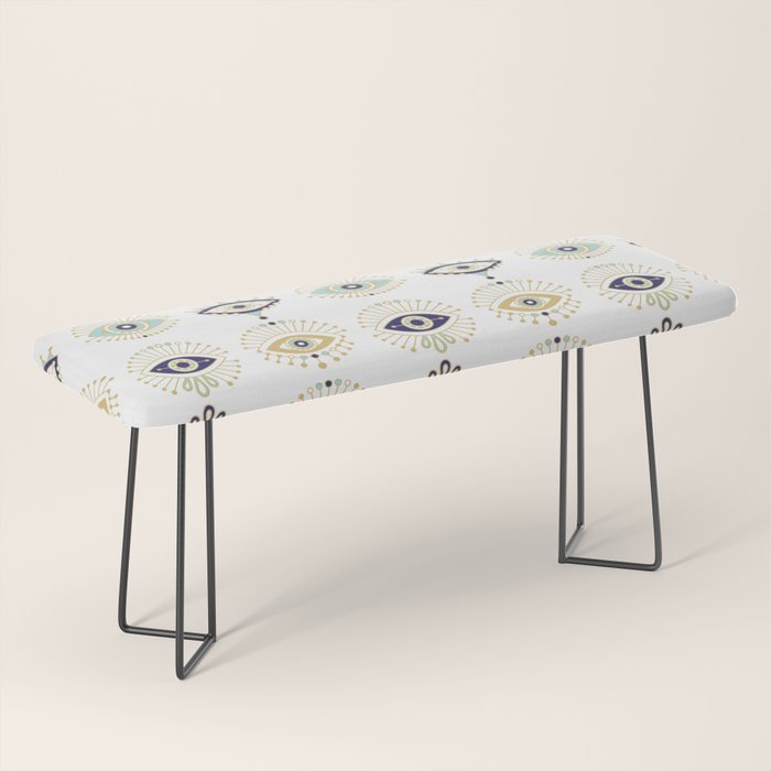 Evil Eye Collection on White Bench Gallery Image 1