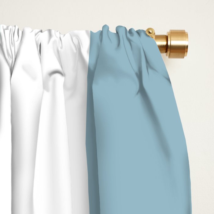 Large Baby Blue and White Vertical Cabana Tent Stripes Window Curtain Gallery Image 2