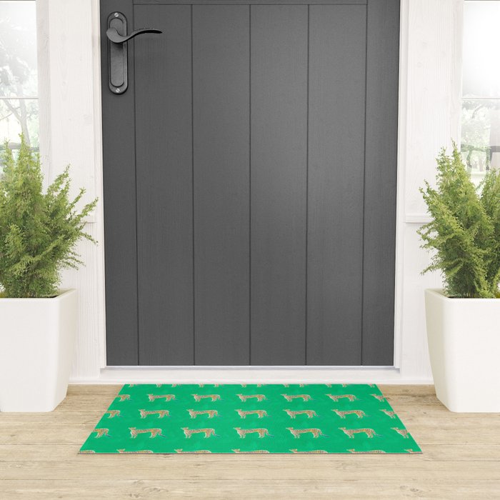 Leopard - Green Welcome Mat Gallery Image 3