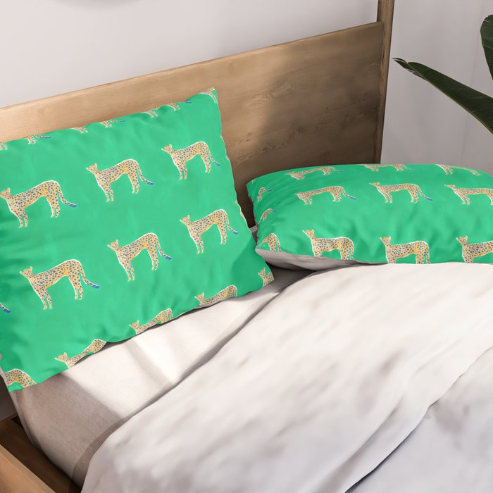 Leopard - Green Pillow Sham Gallery Image 2