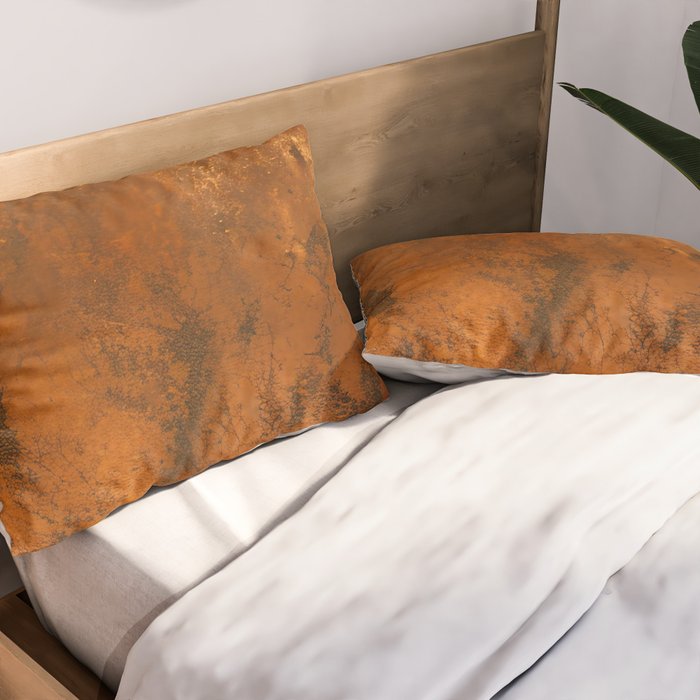 Aesthetic Rust Copper Japandi Art Pillow Sham Gallery Image 2