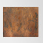 Aesthetic Rust Copper Japandi Art Throw Blanket Gallery Image 2