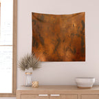 Aesthetic Rust Copper Japandi Art Wall Tapestry Gallery Image 2