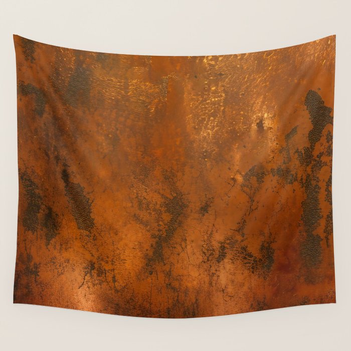 Aesthetic Rust Copper Japandi Art Wall Tapestry Gallery Image 1