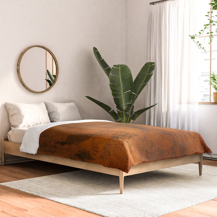 Aesthetic Rust Copper Japandi Art Comforter Gallery Image 2