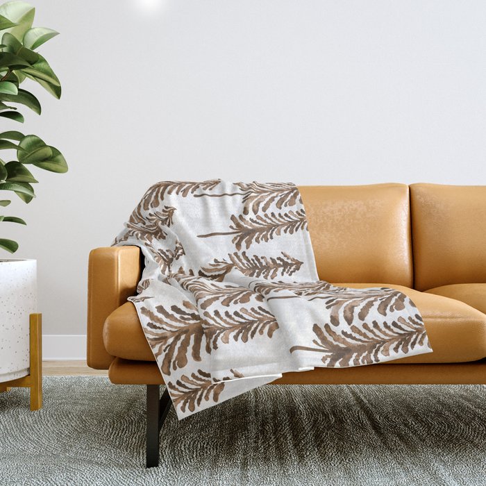 Pine Trees - Sepia Palette Throw Blanket Gallery Image 1