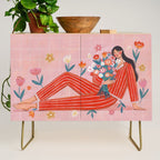 Modern Woman with Flowers Credenza Gallery Image 1