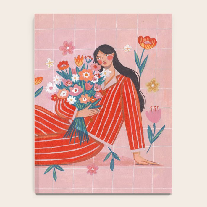 Modern Woman with Flowers Notebook Gallery Image 4