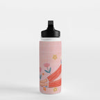 Modern Woman with Flowers Water Bottle Gallery Image 3