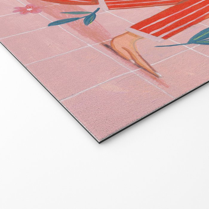 Modern Woman with Flowers Welcome Mat Gallery Image 2