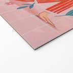 Modern Woman with Flowers Welcome Mat Gallery Image 2