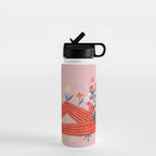 Modern Woman with Flowers Water Bottle Gallery Image 1