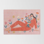 Modern Woman with Flowers Rug Gallery Image 2