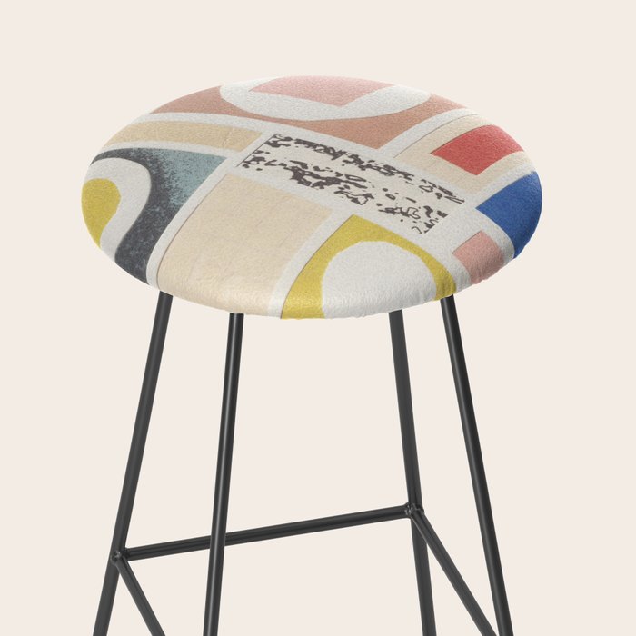 Abstract Mixed Media Collage #7 Stool Gallery Image 2