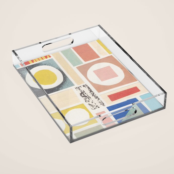 Abstract Mixed Media Collage #7 Acrylic Tray Gallery Image 1