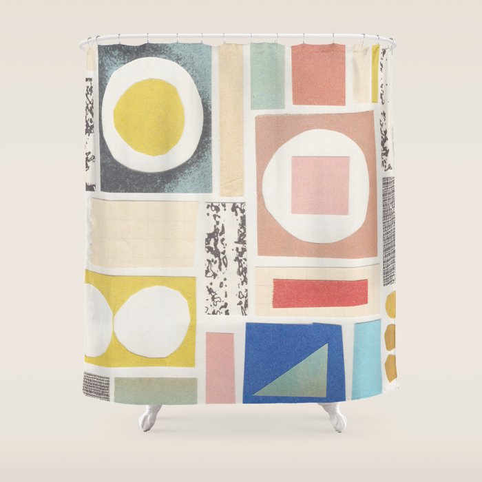 Abstract Mixed Media Collage #7 Shower Curtain Gallery Image 1